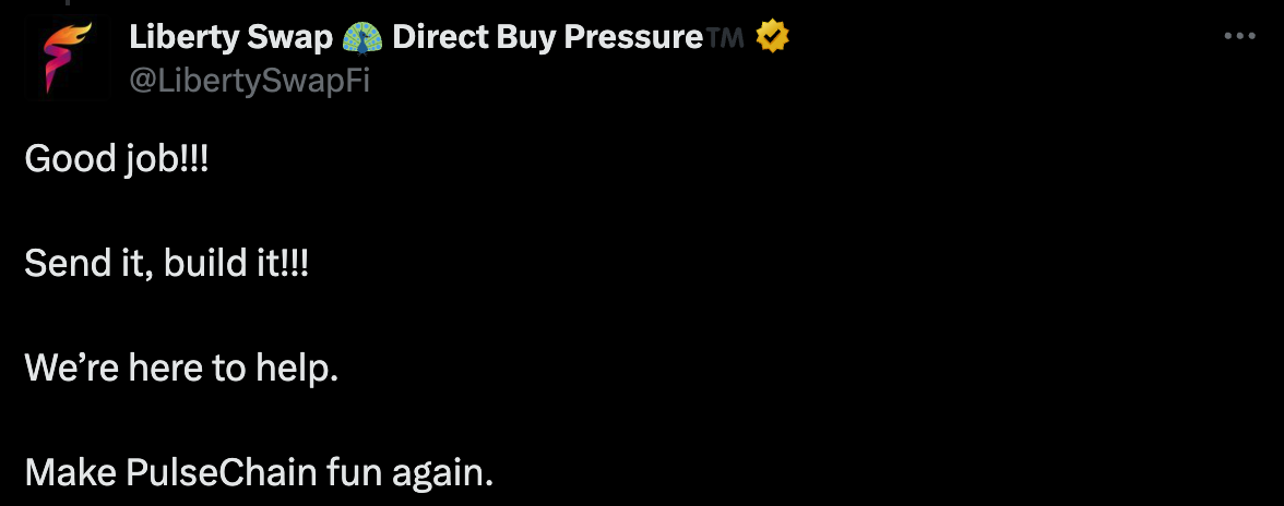 LibertySwap Tweet about GIGACOCK